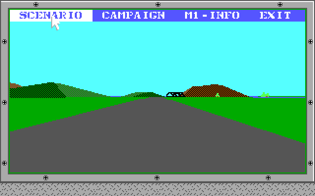 Abrams Battle Tank IBM PC/Compatibles Screenshot: The main menu.