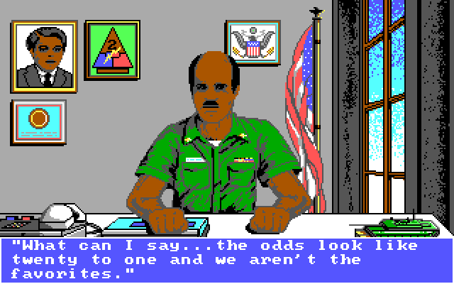 Abrams Battle Tank IBM PC/Compatibles Screenshot: The odds aren't looking good!
