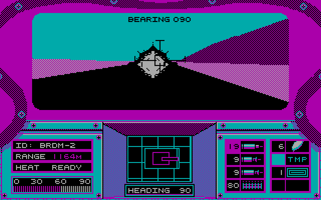 Abrams Battle Tank IBM PC/Compatibles Screenshot: Uh oh, an enemy tank is firing.
