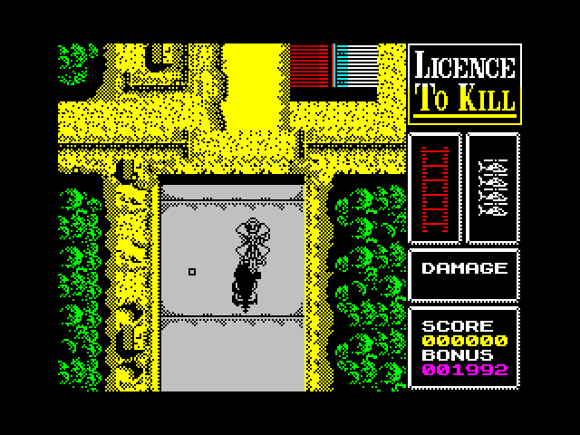 007: Licence to Kill ZX Spectrum Screenshot: Game start.