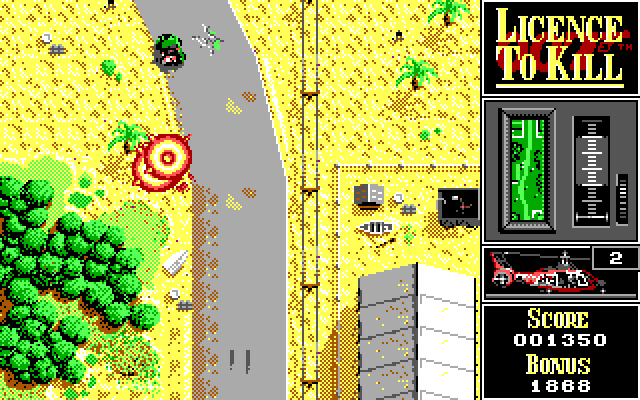 007: Licence to Kill IBM PC/Compatibles Screenshot: Helicopter destroyed!