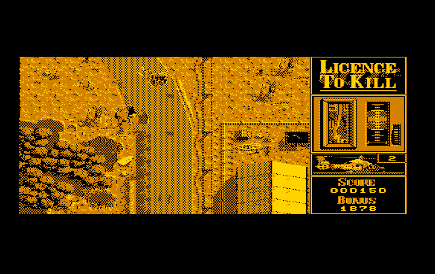 007: Licence to Kill IBM PC/Compatibles Screenshot: Target just ahead...