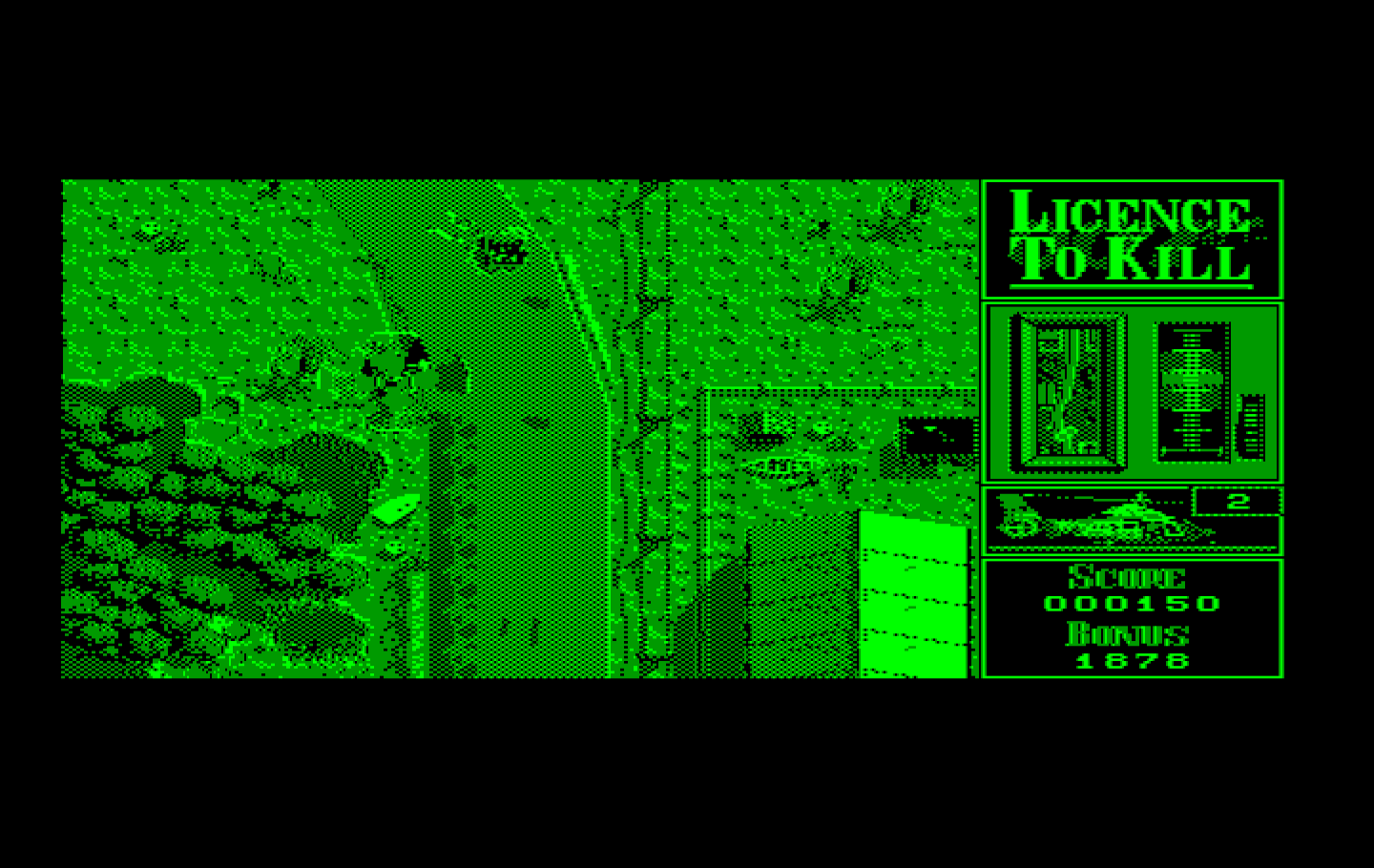 007: Licence to Kill IBM PC/Compatibles Screenshot: Target just ahead...