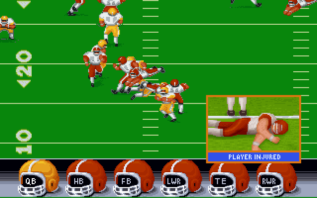 ABC Monday Night Football IBM PC/Compatibles Screenshot: We have an injured player.