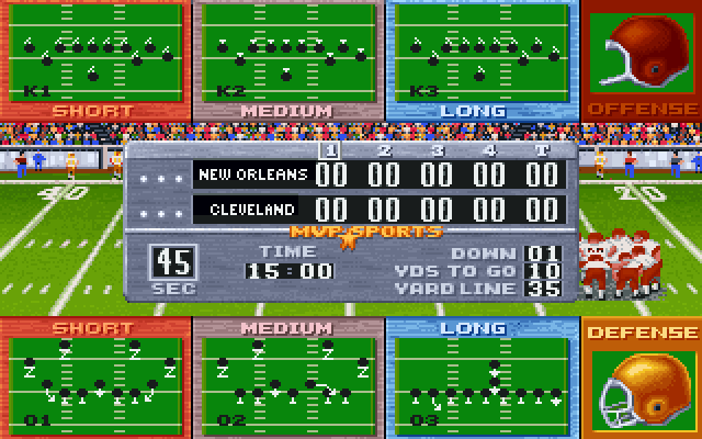 ABC Monday Night Football IBM PC/Compatibles Screenshot: Selecting a play.