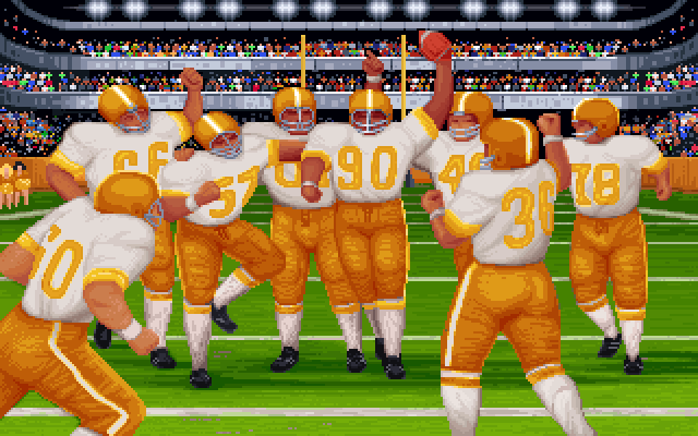 ABC Monday Night Football IBM PC/Compatibles Screenshot: The winning team.