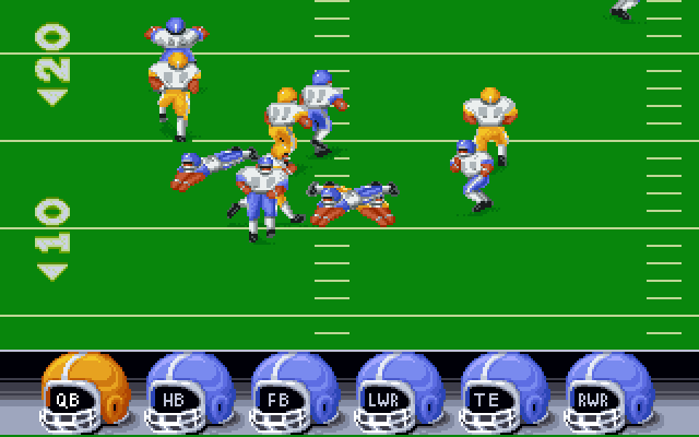 ABC Monday Night Football IBM PC/Compatibles Screenshot: Player tackled!