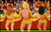 ABC Monday Night Football for IBM PC/Compatibles - The cheerleaders entertain the crowd.