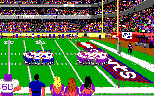 ABC Monday Night Football IBM PC/Compatibles Screenshot: Near the endzone.