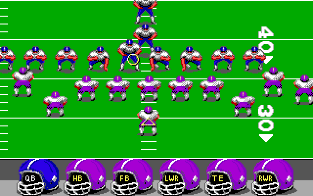 ABC Monday Night Football IBM PC/Compatibles Screenshot: Starting a play.