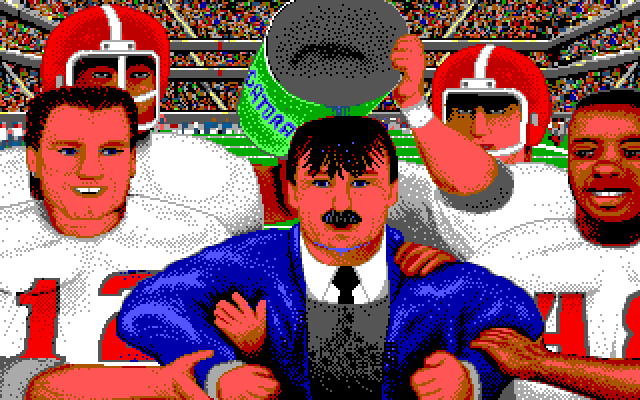 ABC Monday Night Football IBM PC/Compatibles Screenshot: The winning teams coach.