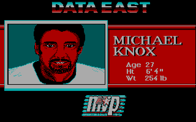 ABC Monday Night Football IBM PC/Compatibles Screenshot: Here's our MVP...