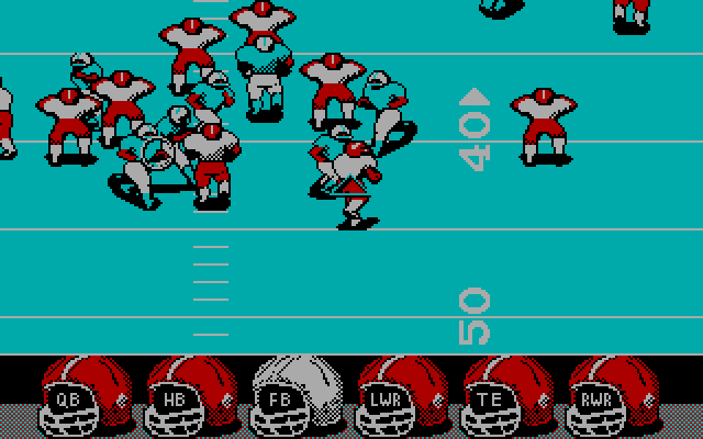 ABC Monday Night Football IBM PC/Compatibles Screenshot: A play in progress...
