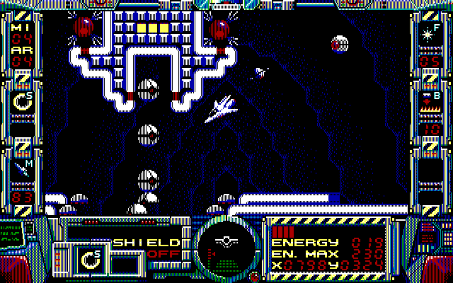 Fire Hawk: Thexder - The Second Contact IBM PC/Compatibles Screenshot: Under attack from all sides...