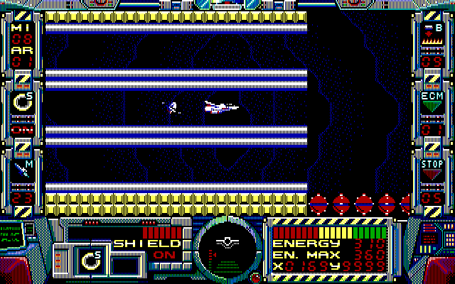 Fire Hawk: Thexder - The Second Contact IBM PC/Compatibles Screenshot: Looks like an ambush up ahead!