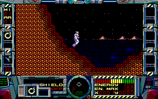 Fire Hawk: Thexder - The Second Contact IBM PC/Compatibles Screenshot: Game start.