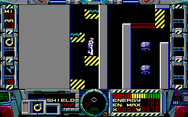 Fire Hawk: Thexder - The Second Contact IBM PC/Compatibles Screenshot: The game includes a practice level to get used to the game mechanics.
