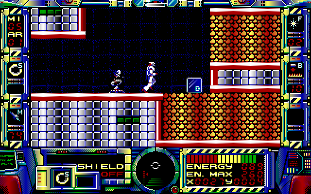 Fire Hawk: Thexder - The Second Contact IBM PC/Compatibles Screenshot: Found a weapon power up!