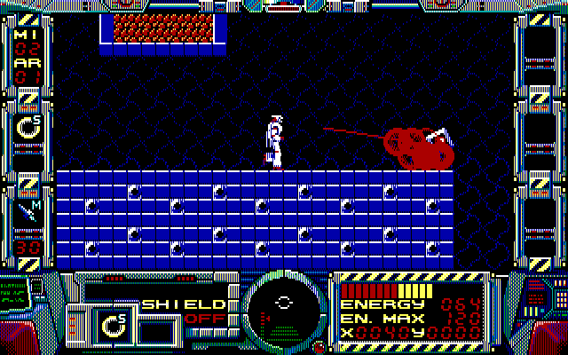 Fire Hawk: Thexder - The Second Contact IBM PC/Compatibles Screenshot: Level two resembles the original Thexder.