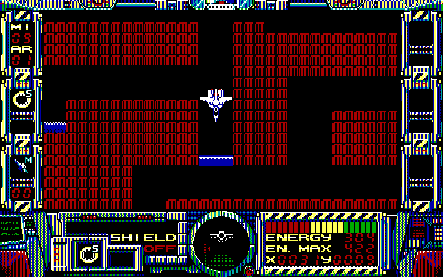 Fire Hawk: Thexder - The Second Contact IBM PC/Compatibles Screenshot: Oops, dead end!
