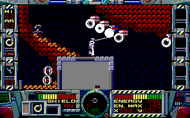 Fire Hawk: Thexder - The Second Contact IBM PC/Compatibles Screenshot: The next mission begins!