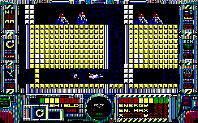 Fire Hawk: Thexder - The Second Contact IBM PC/Compatibles Screenshot: Navigating the maze...