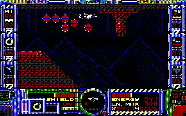 Fire Hawk: Thexder - The Second Contact IBM PC/Compatibles Screenshot: I'm surrounded!