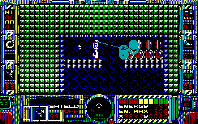 Fire Hawk: Thexder - The Second Contact IBM PC/Compatibles Screenshot: Found an item stash!