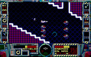 Fire Hawk: Thexder - The Second Contact for IBM PC/Compatibles - This diagonal passageway has lots of tricky enemies to dodge...