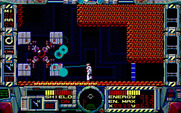 Fire Hawk: Thexder - The Second Contact for IBM PC/Compatibles - Attacking a very large opponent with lasers...