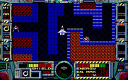 Fire Hawk: Thexder - The Second Contact for IBM PC/Compatibles - Flying through a maze like portion of the level.