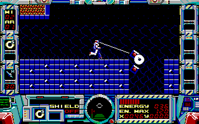 Fire Hawk: Thexder - The Second Contact IBM PC/Compatibles Screenshot: The second level resembles the original Thexder.