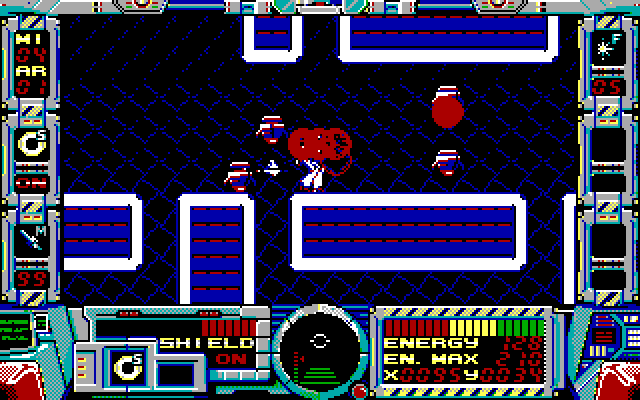 Fire Hawk: Thexder - The Second Contact IBM PC/Compatibles Screenshot: Ouch, I'm under attack!