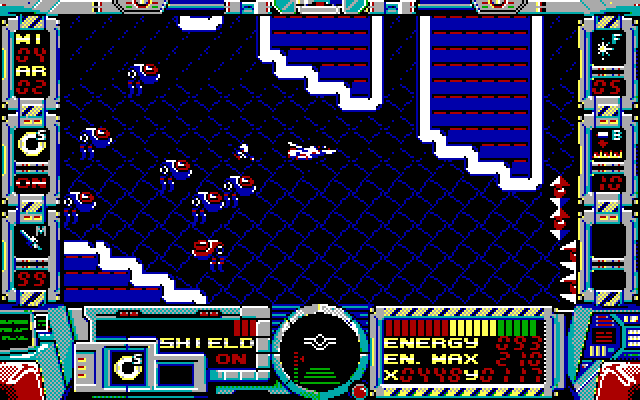 Fire Hawk: Thexder - The Second Contact IBM PC/Compatibles Screenshot: I'm surrounded!