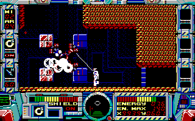 Fire Hawk: Thexder - The Second Contact IBM PC/Compatibles Screenshot: End of the second level.