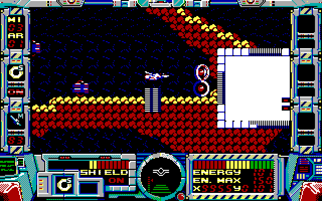 Fire Hawk: Thexder - The Second Contact IBM PC/Compatibles Screenshot: Oops, dead end!