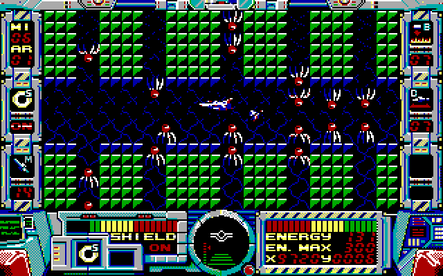Fire Hawk: Thexder - The Second Contact IBM PC/Compatibles Screenshot: This tunnel is dangerous!