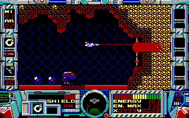 Fire Hawk: Thexder - The Second Contact IBM PC/Compatibles Screenshot: Oops, a dead end.