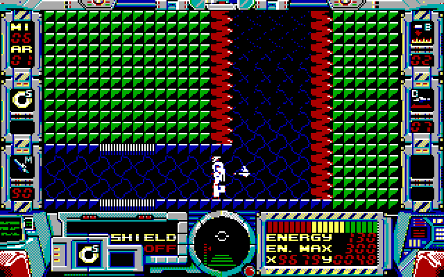 Fire Hawk: Thexder - The Second Contact IBM PC/Compatibles Screenshot: Reached the next area...