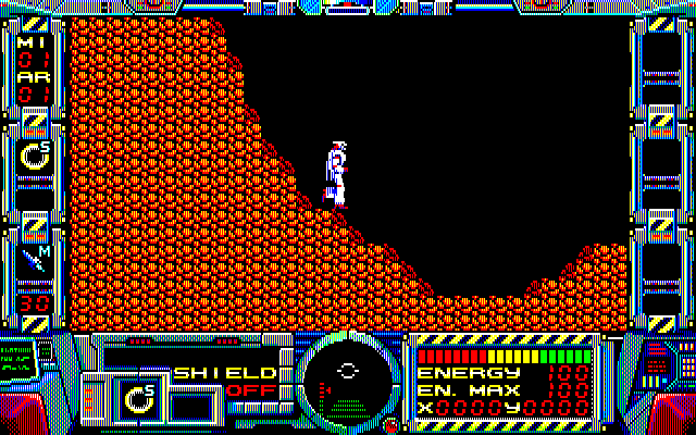 Fire Hawk: Thexder - The Second Contact PC-8800 Series Screenshot: Game start.