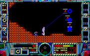 Fire Hawk: Thexder - The Second Contact for PC-8800 Series - Shooting some enemies...