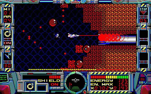 Fire Hawk: Thexder - The Second Contact PC-8800 Series Screenshot: The first end of level boss.