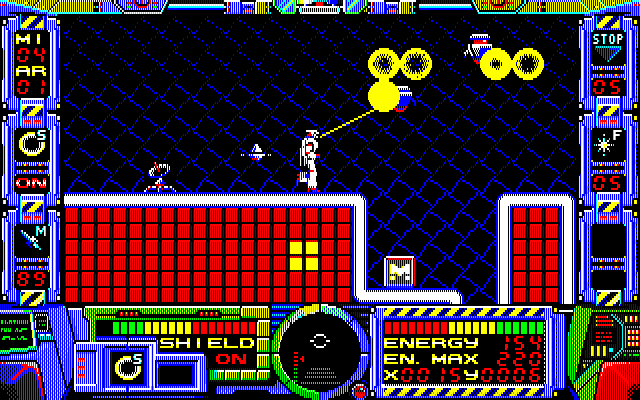 Fire Hawk: Thexder - The Second Contact PC-8800 Series Screenshot: Mission 4 start.
