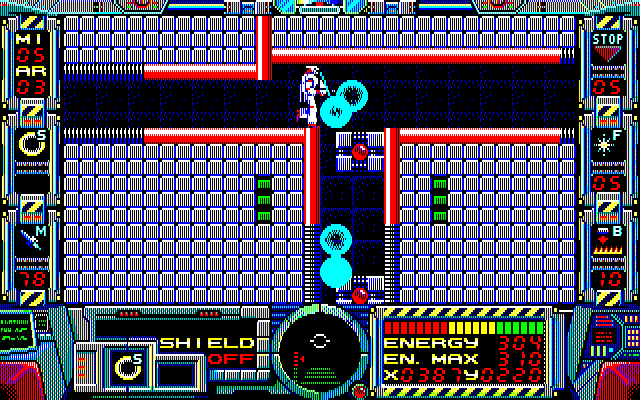 Fire Hawk: Thexder - The Second Contact PC-8800 Series Screenshot: Those attack blocks are troublesome...