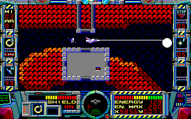 Fire Hawk: Thexder - The Second Contact PC-8800 Series Screenshot: Shoot first and ask questions later!