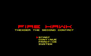 Fire Hawk: Thexder - The Second Contact for PC-8800 Series - Title screen and main menu.