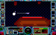 Fire Hawk: Thexder - The Second Contact for PC-8800 Series - Flying over some dangerous terrain.