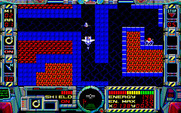 Fire Hawk: Thexder - The Second Contact for PC-8800 Series - Flying through a maze-like area.