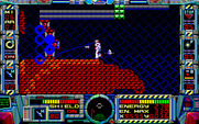 Fire Hawk: Thexder - The Second Contact for PC-8800 Series - A wall of opponens approaches!
