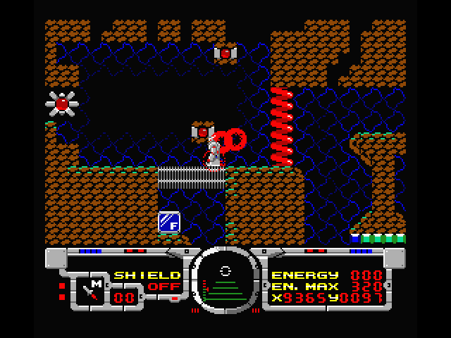 Fire Hawk: Thexder - The Second Contact MSX Screenshot: I'm out of energy...game over.